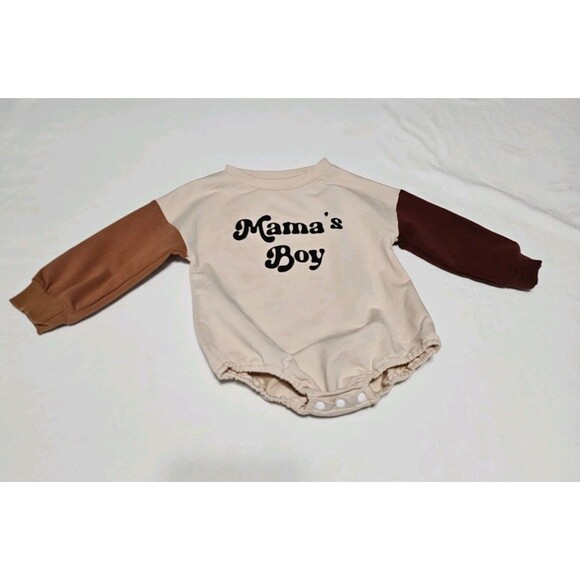 baby boy long sleeve bodysuit Mama Boy 12 To 18 Months - Picture 1 of 12